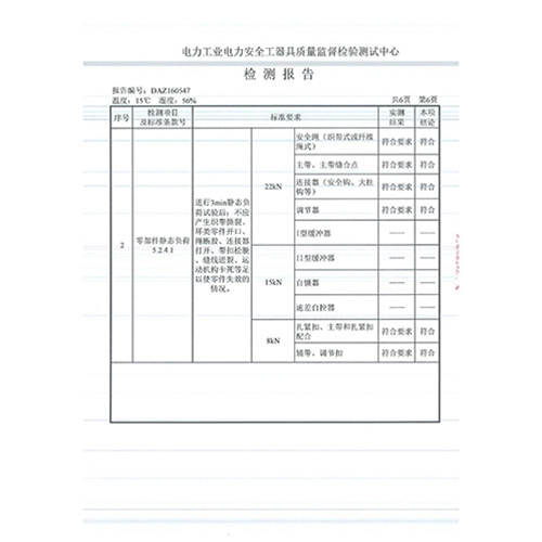 安全带检测报告