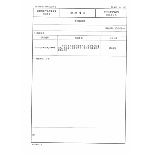 变压器台架检测报告