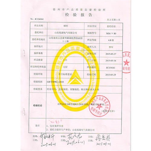 螺栓检验报告