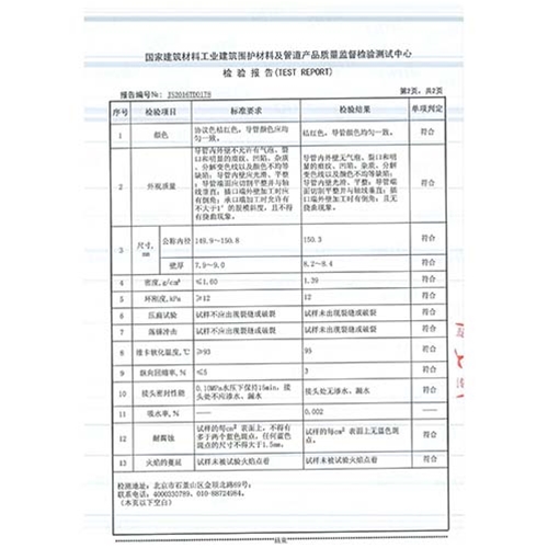 电缆保护管 CPVC150检验报告