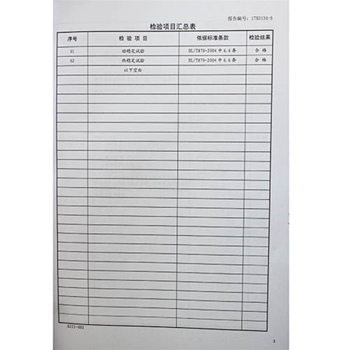 携带型接地线 10KV检测报告