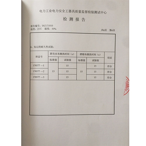 个人保安线 0.4KV检测报告