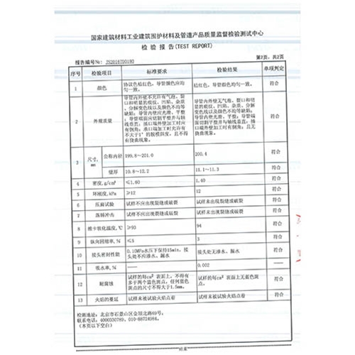 电缆保护管 CPVC200检验报告