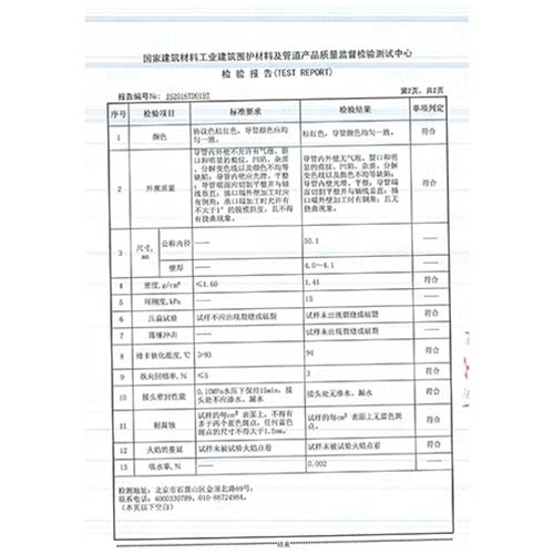 电缆保护管 CPVC50检验报告