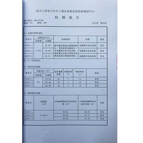 电容型验电器110KV检测报告