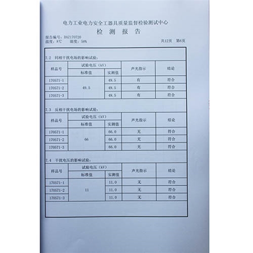 电容型验电器110KV检测报告